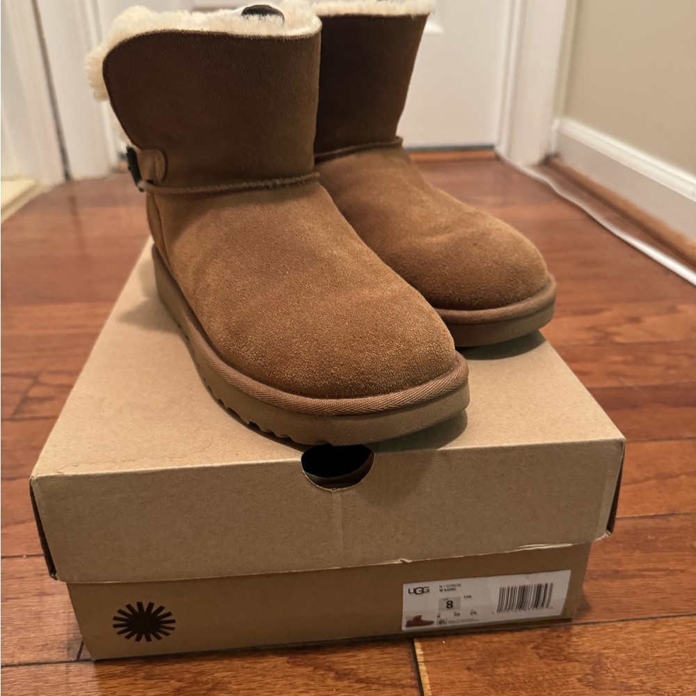 UGG Tan Shearling Ankle Boots